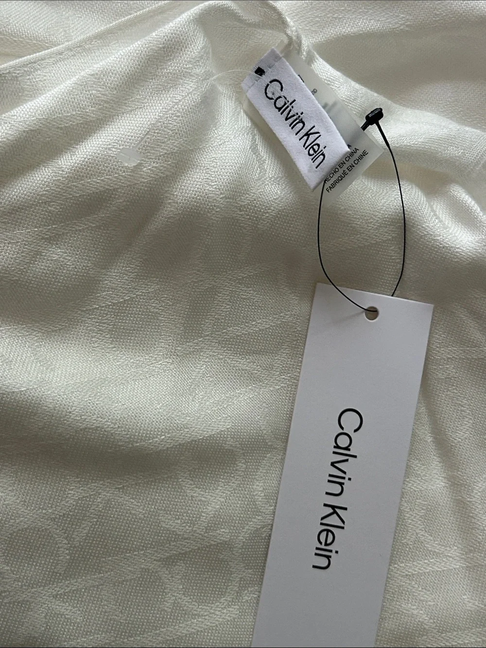 Calvin Klein Cream Textured Shawl Drapery Accent